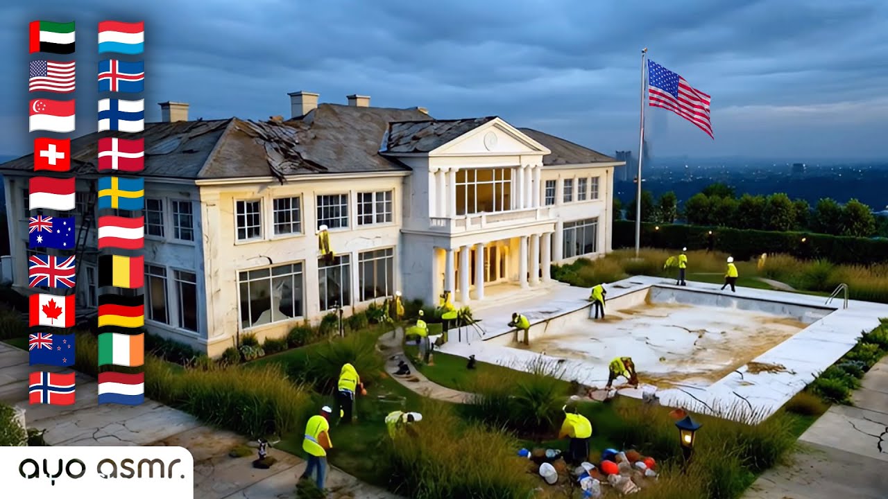 [ASMR] Restoring Abandoned Luxury Mansions with Pools in 20 Countries 🌍