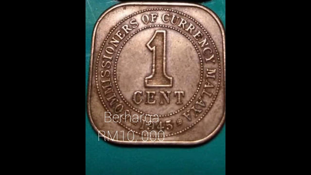 1 CENT 1945 SOLD FOR RM10, 000...C.O.CURRENCY MALAYA KING GEORGE