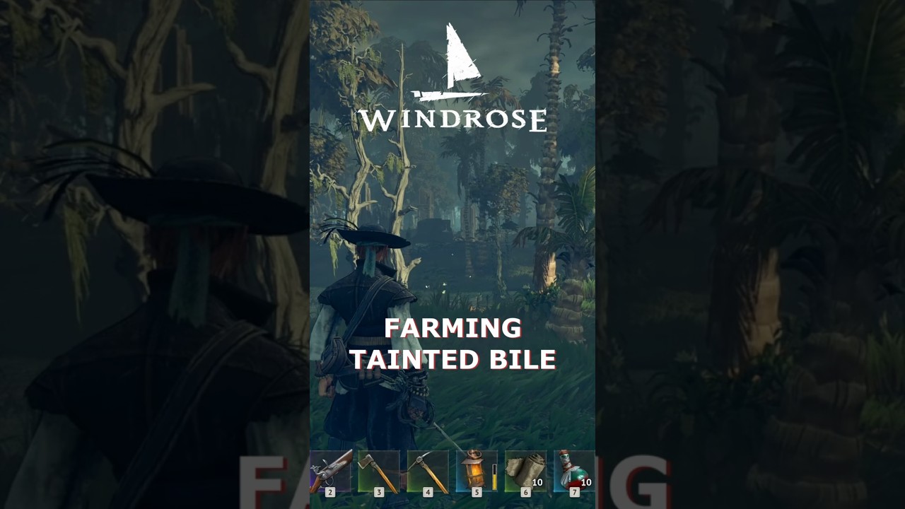 Farming Tainted Bile in Windrose. Plague Crocodile Location. #windrose #shorts #gaming