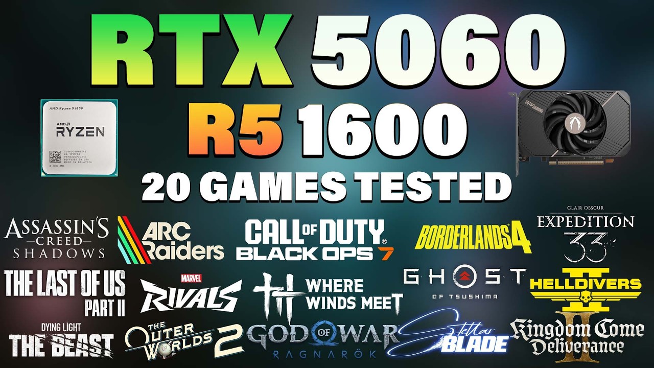 RTX 5060 + Ryzen 5 1600 | Tested 20 Games in 2026 | RTX 5060 Gaming Test