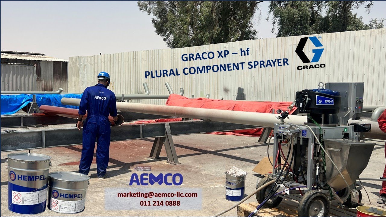 HEMPADUR 87540 used for pipe coating sprayed with GRACO XP hf #Gafourah #aemco #gracopaintsprayers