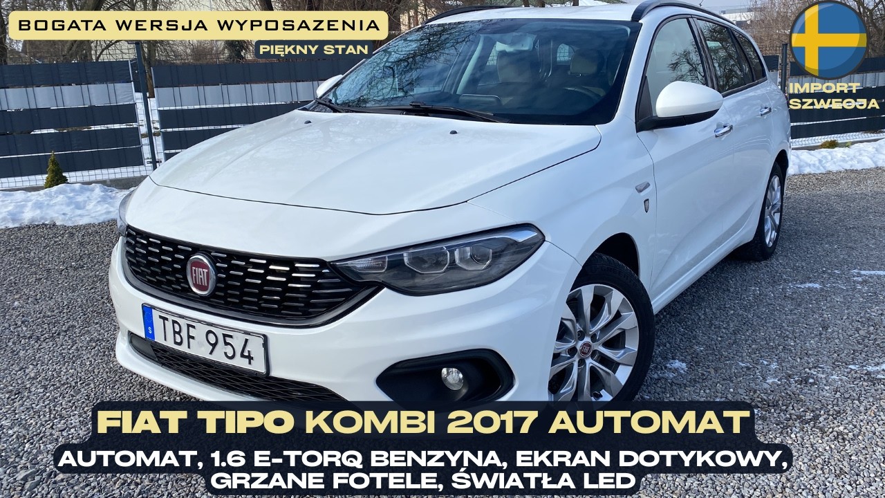 Fiat Tipo 2017 rok 1.6 E.Torq Benzyna AUTOMAT, Ekran dotykowy