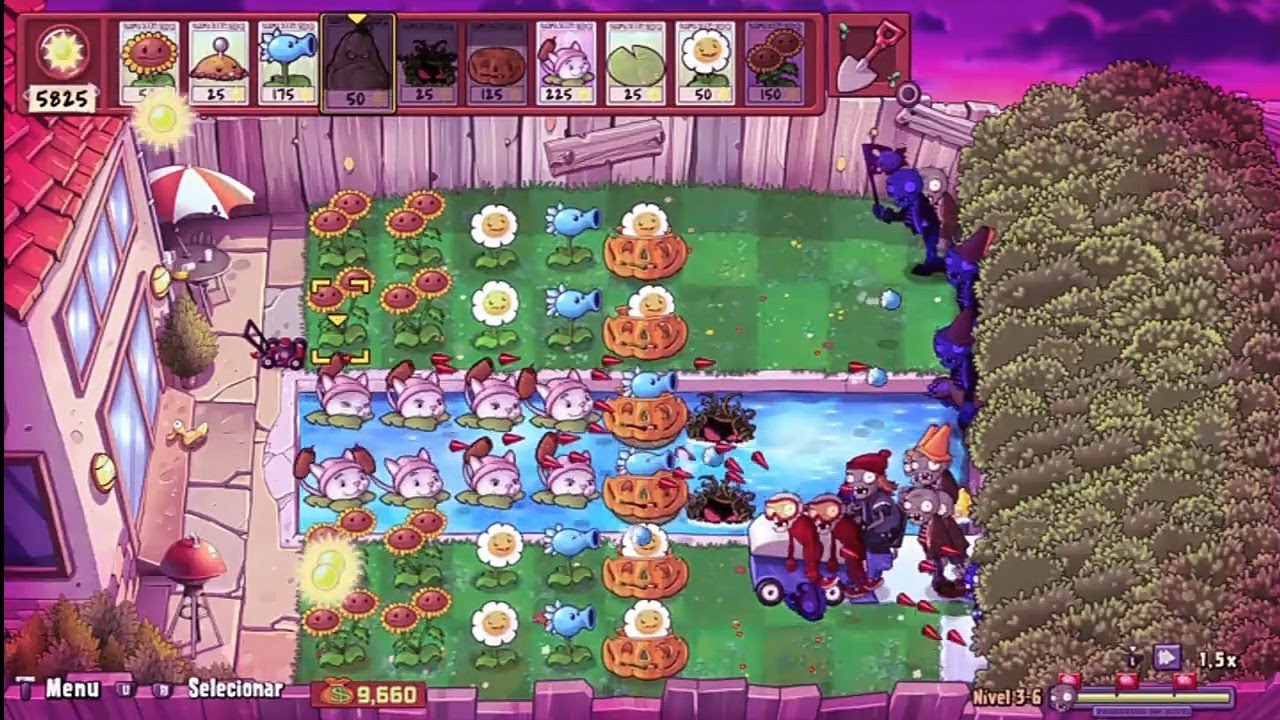 Plants vs. Zombies™: Replanted. Modo Descanse Em Paz, (Piscina Parte 4).