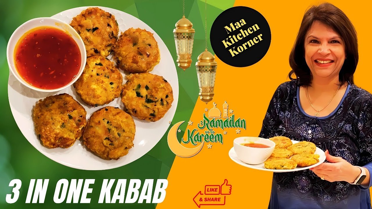 Three in One Kebab | Kabab with Chicken, Keema and Potato | Ramadan Special - Maa Kitchen Korner