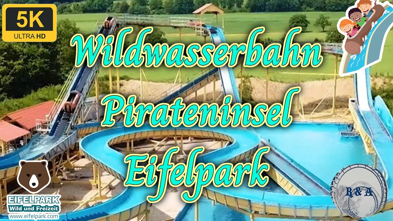 Wildwasserbahn Pirateninsel onride/offride POV Eifelpark 5K 60fps