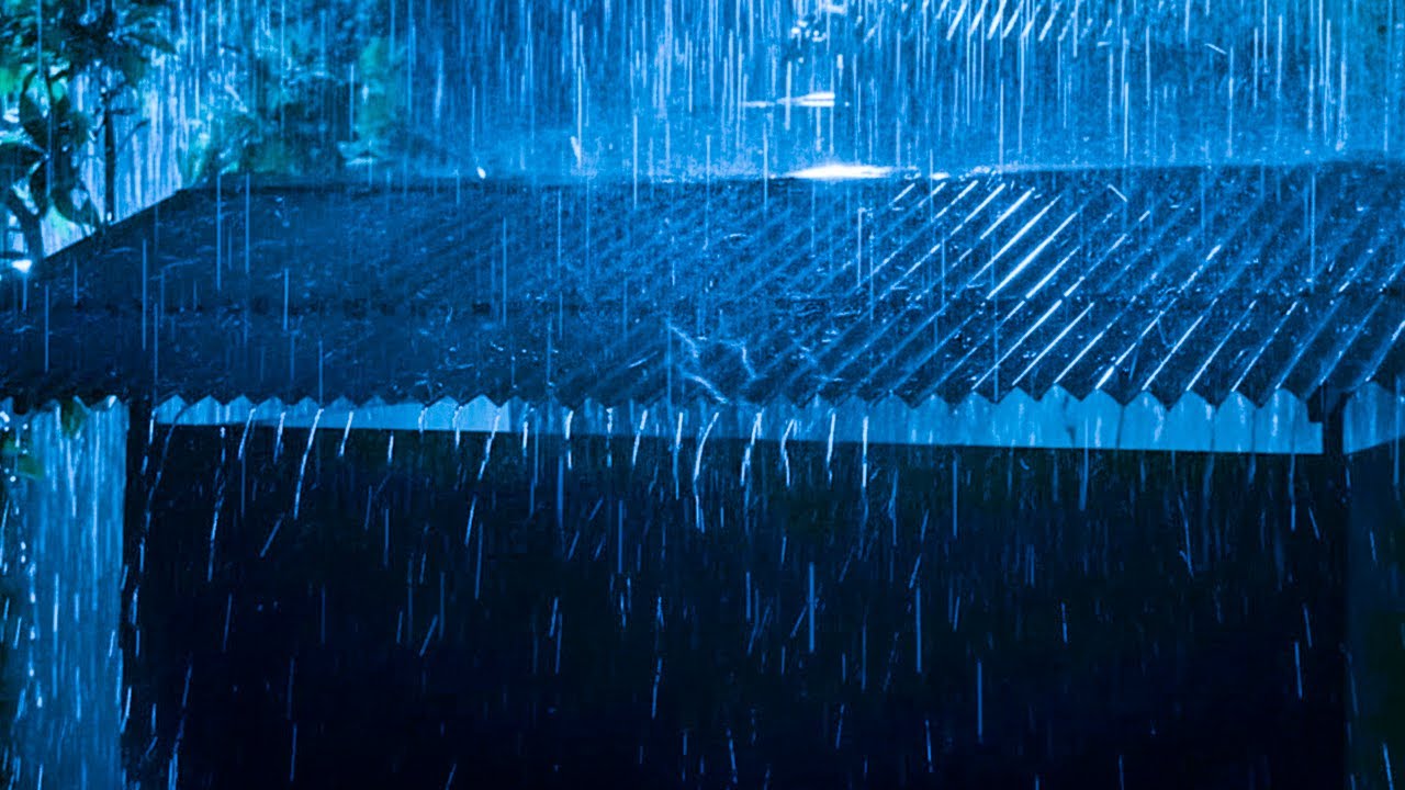 Сильный ночной дождь | Громкие звуки дождя для сна 🌧️ | Атмосфера для сна в темноте