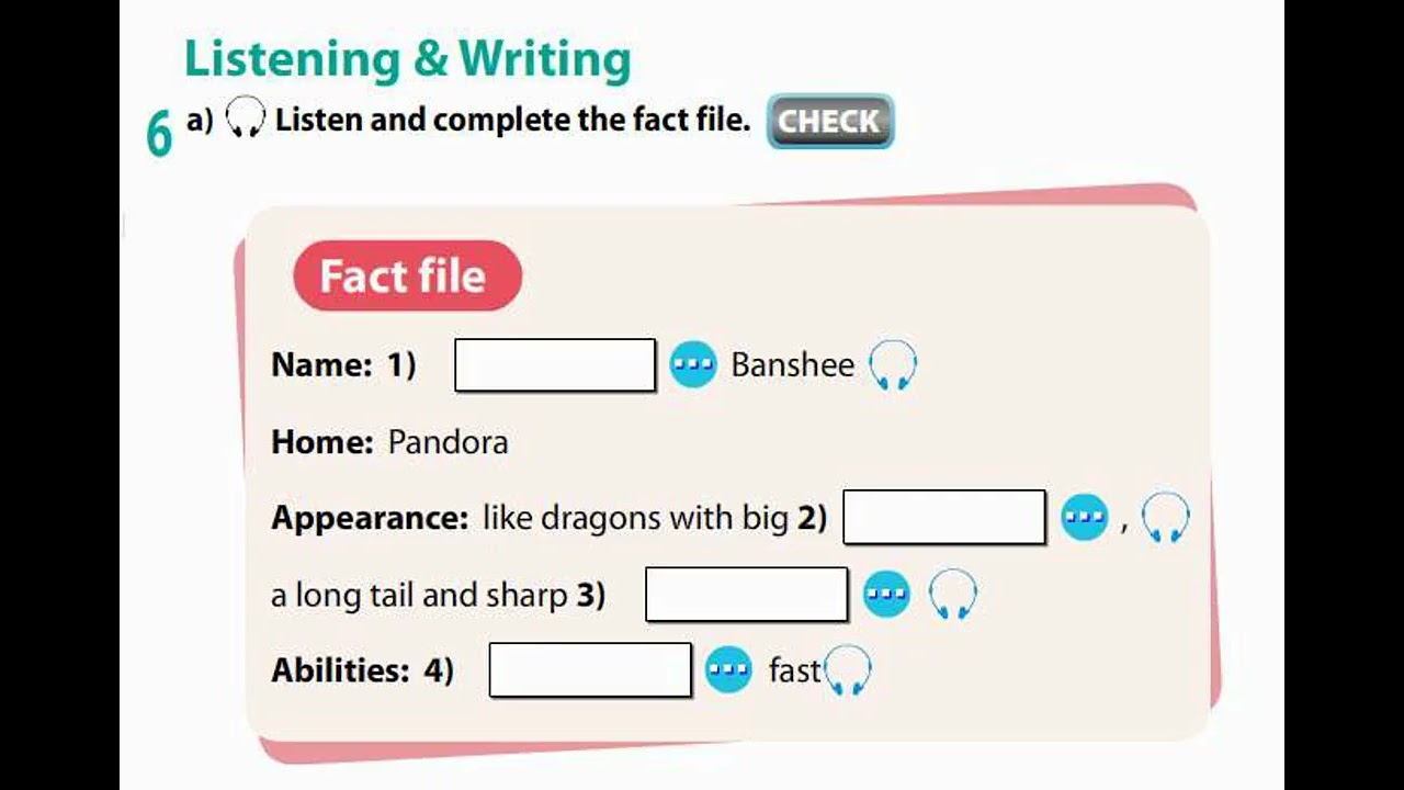 Excel 5 Module 7 - Escape to Narnia: LISTENING & WRITING ex 6 p  91