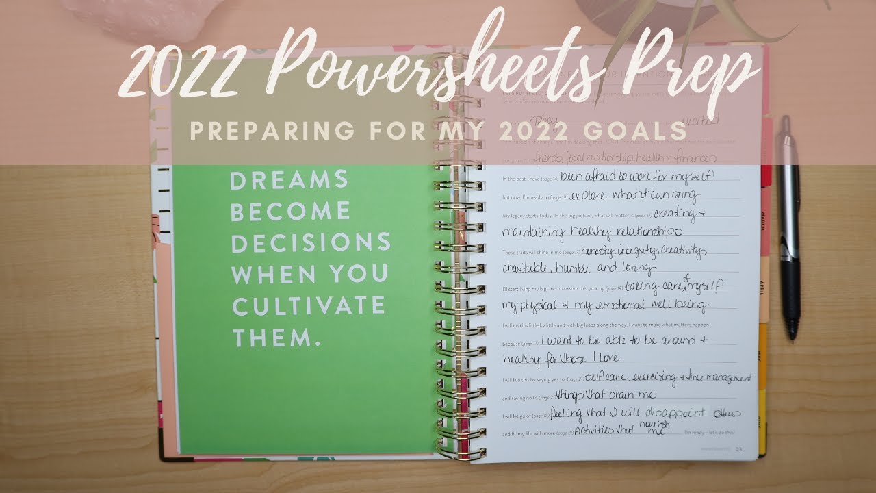 2022 Powersheets Prep| Preparing for my goals using Cultivate What Matters Powersheets