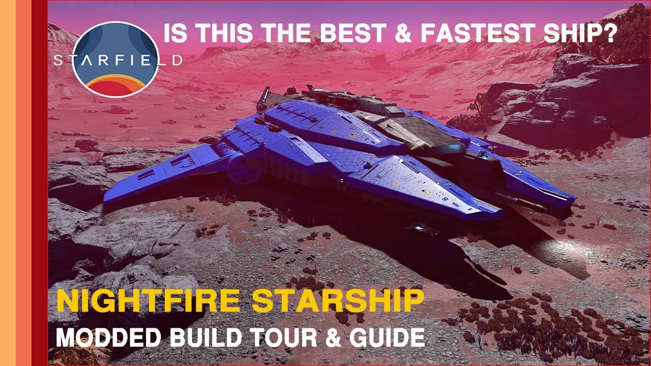 Starfield Night Fire Ship Tour & Build Tutorial
