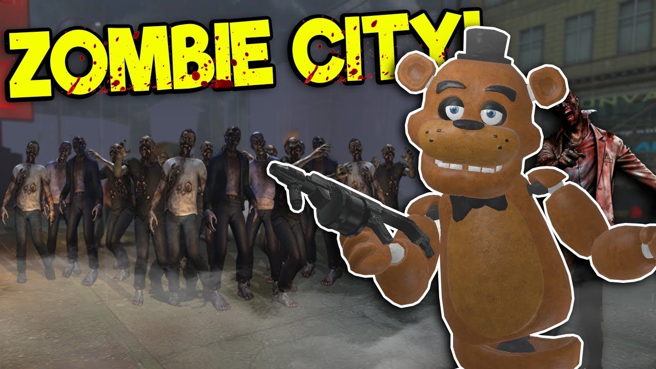 ESCAPING THE ZOMBIE FILLED CITY! - Garry's Mod Gameplay - Gmod FNAF Zombie Survival