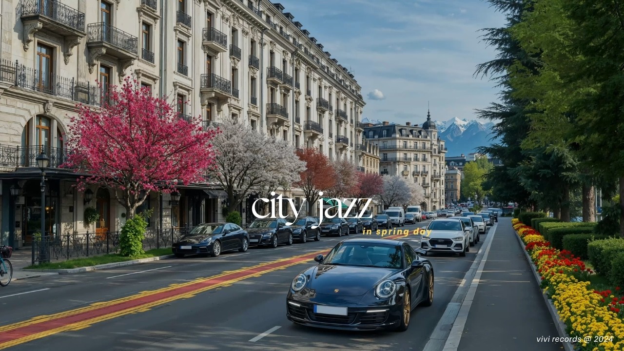 Spring Jazz In The City Ambience - Morning Jazz and Street Cafe Vibes For Creative Focus and Work