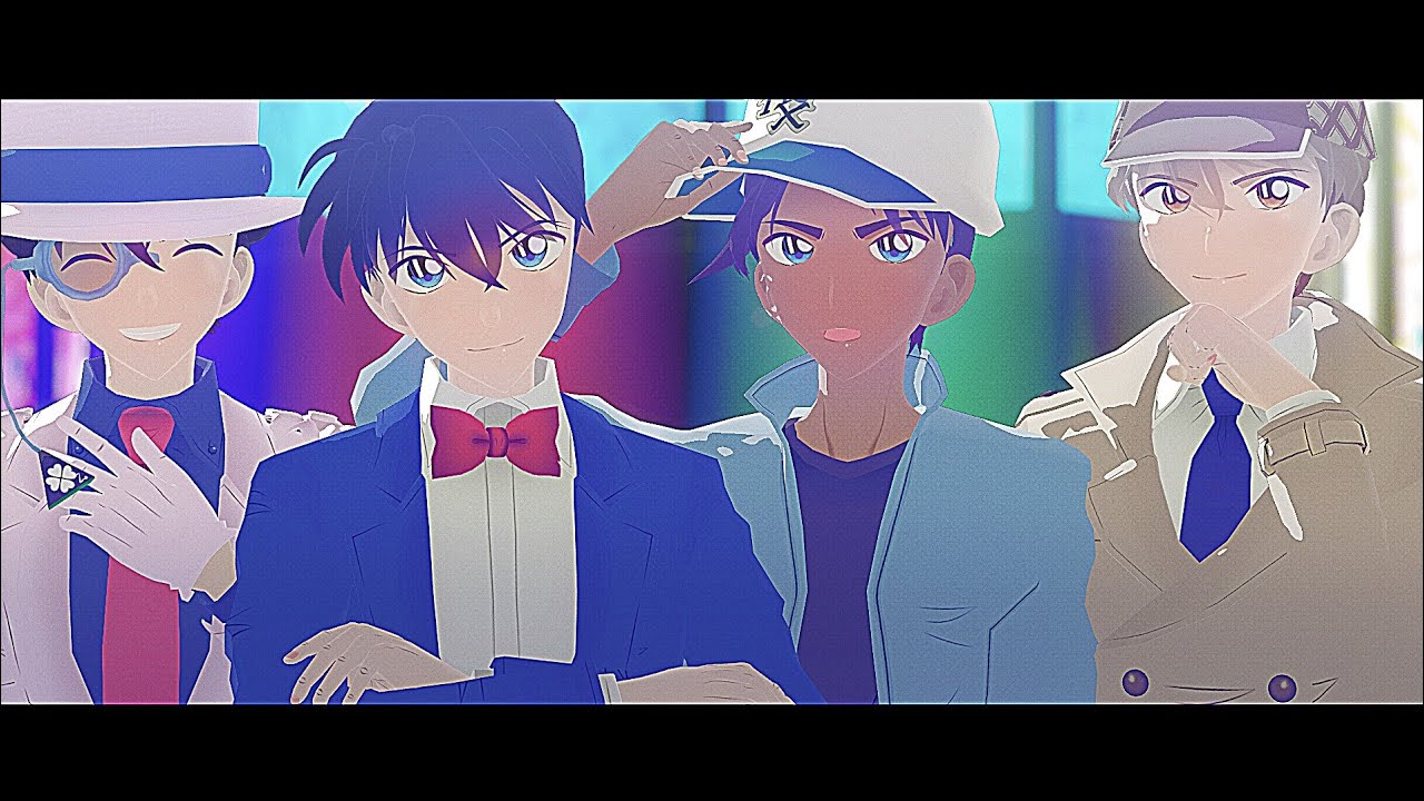 「MMD」3/4組でMUTE【工藤新一・服部平次・黒羽快斗・白馬探】