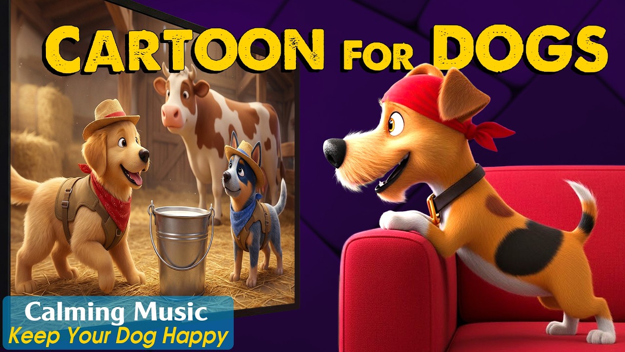 Dog Cartoon: Anti-Separation Anxiety Videos & Calming Music for Dogs Home Alone - Relaxing DOG TV