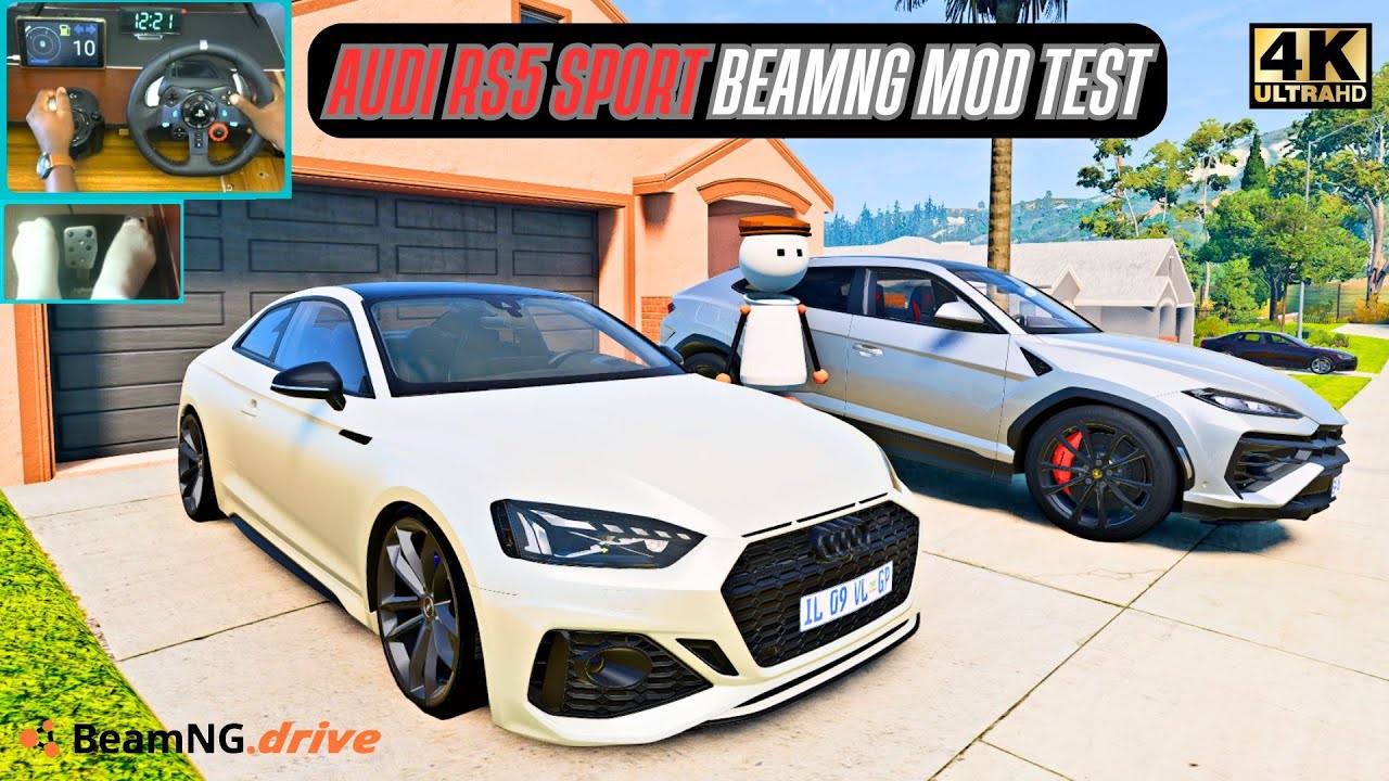 Driving Audi RS5 Sport Mod Test | BeamNG Realistic Sports Coupe Using Logitech G29