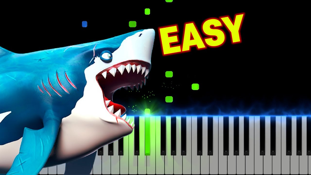 Hungry Shark World - Main Theme | EASY Piano Tutorial + Sheet Link 🎵