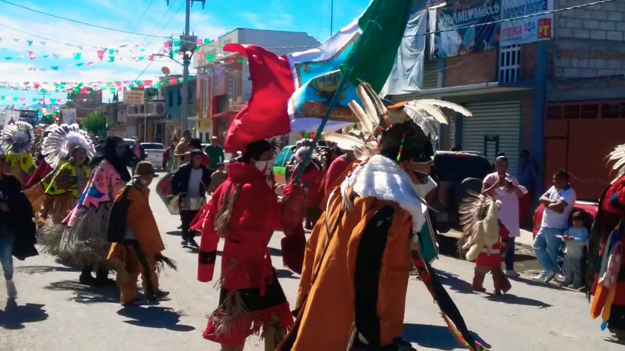 Entrada de Peregrinaciones con la Virgen de Guadalupe en Los Rodriguez, 2 Dic. 2018