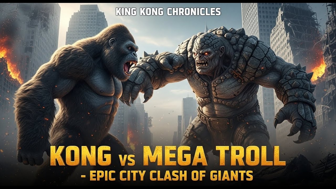 King Kong vs Mega Troll: The Ultimate Epic City Clash of Giants