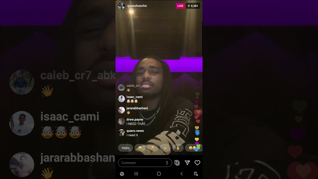 Quavo Huncho IG live new tracks snippet