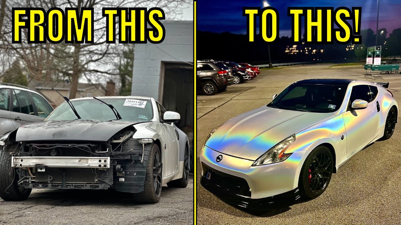 REBUILDING A WRECKED NISSAN 370Z IN 10 MINUTES!!
