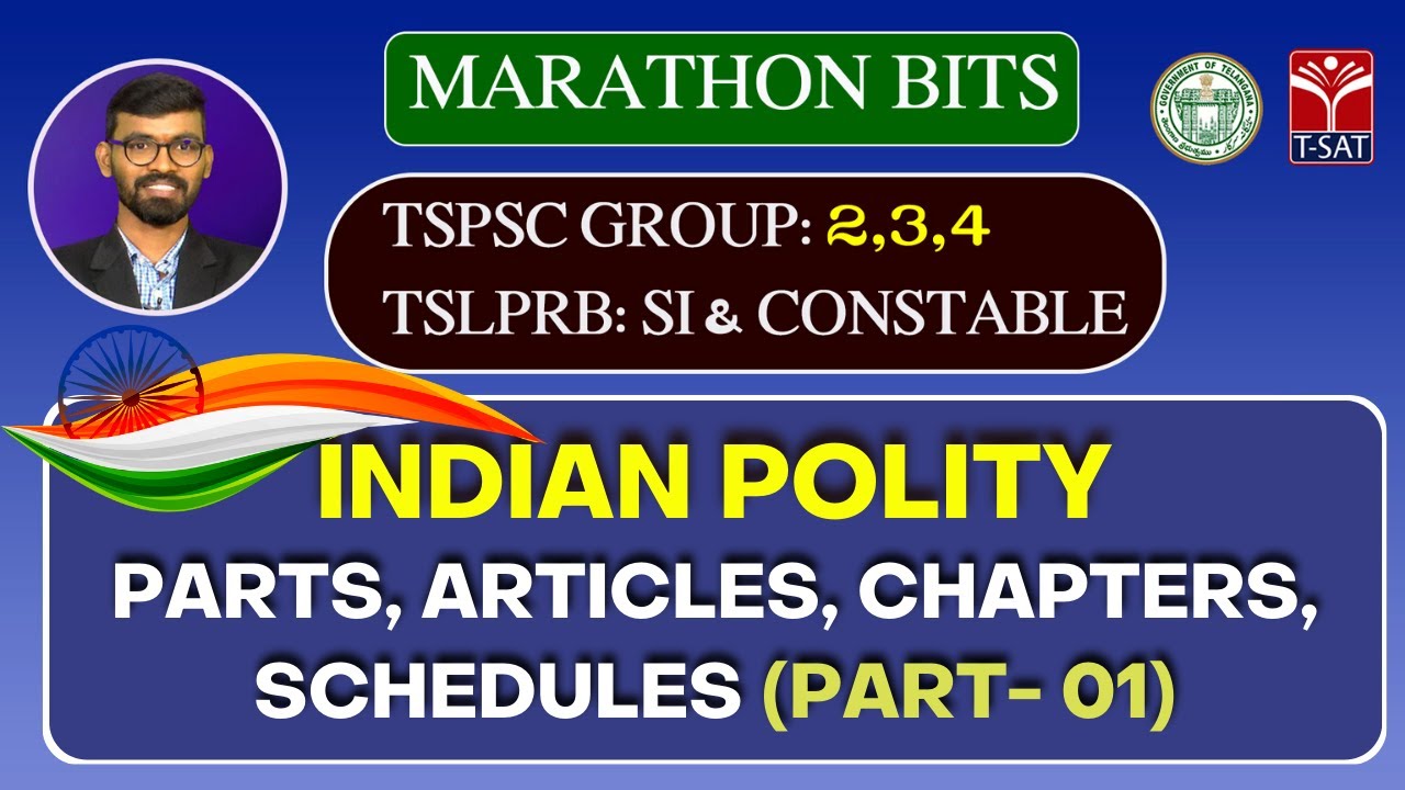 Marathon MCQ's |Indian Polity - Parts, Articles,Chapters,Schedules (Part-1) | ఇండియన్ పాలిటీ బిట్స్