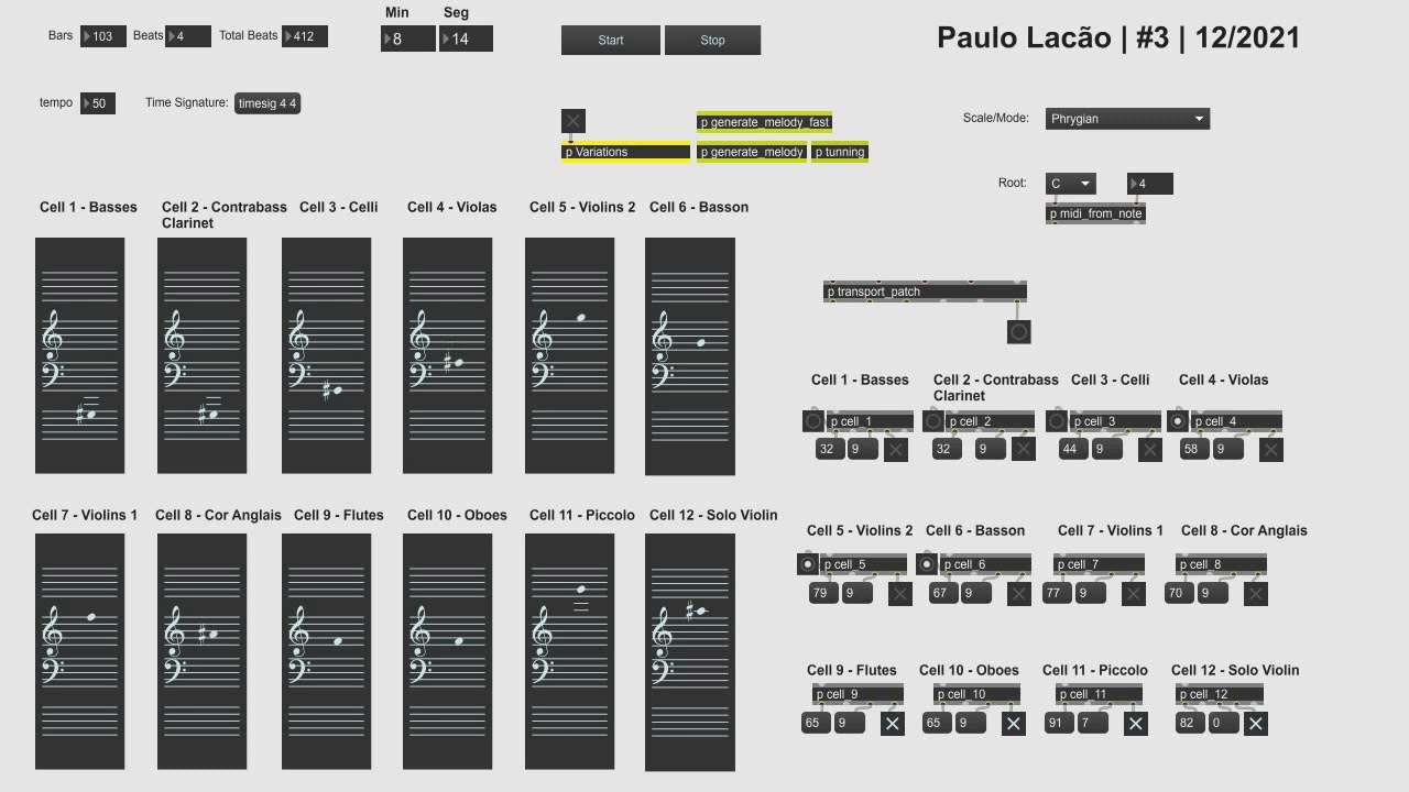 MAX/MSP | Algorithmic Music | #3 | 47 Melodies Composition