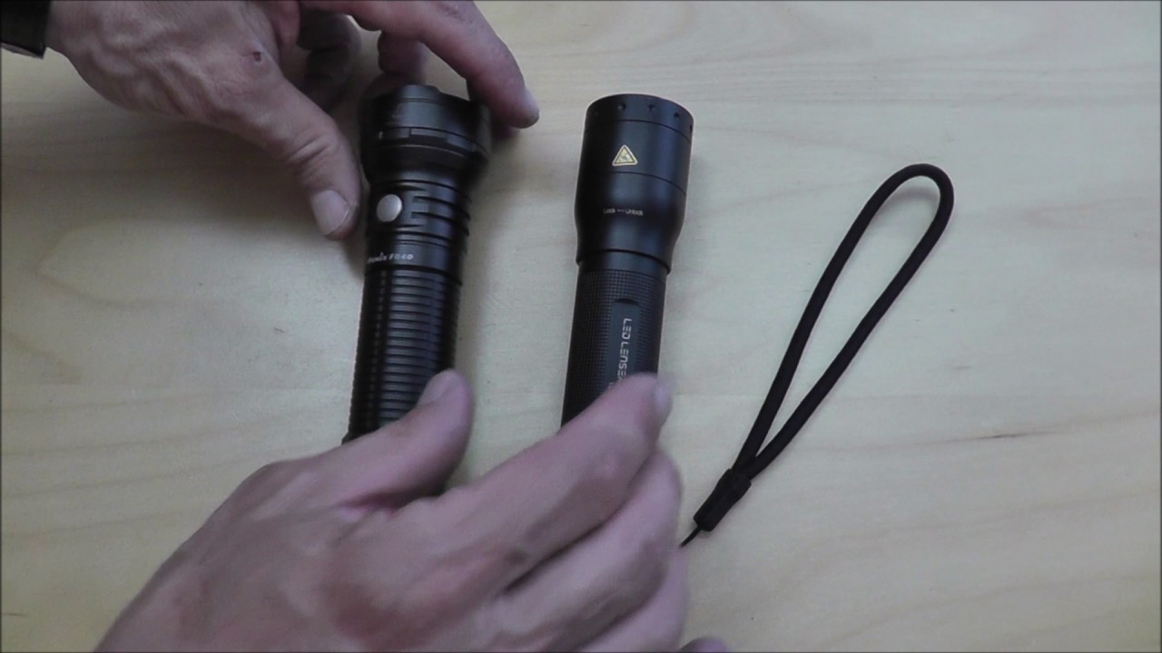 Fokussierbare LED Taschenlampen Fenix FD40 und LED Lenser P7R im Vergleich