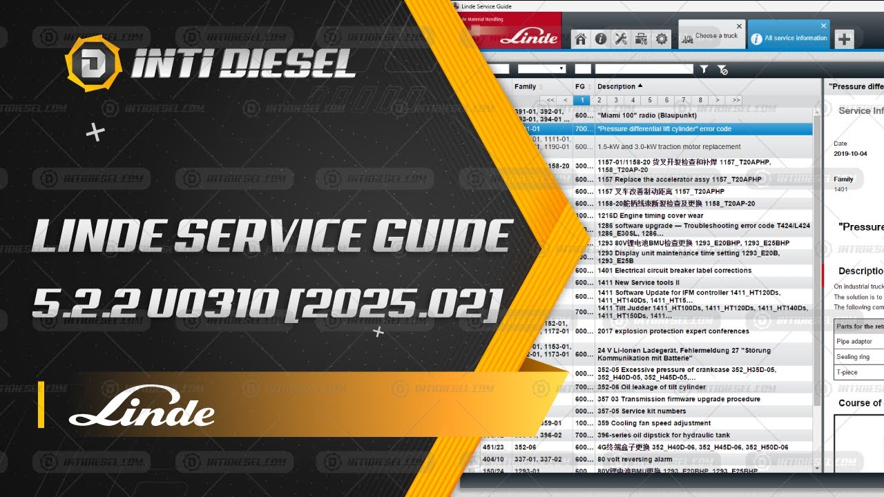 Activación de LINDE SERVICE GUIDE 5.2.2 U0310 [2025.02]