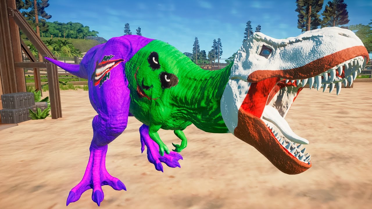 T-REX Coringa vs Capitão América vs Batman vc Venom | Jurassic World Evolution 🌎 Jogo de Dinossauro