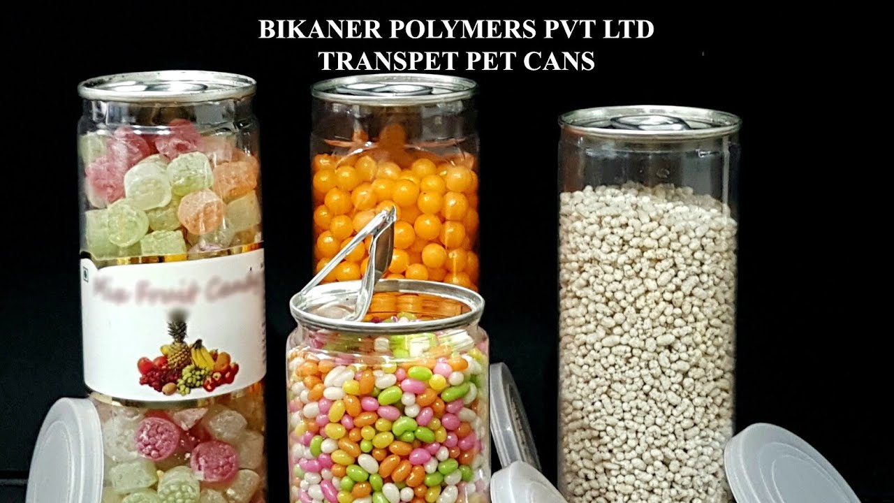 TRANSPET PET CANS for packing Mukhwas, Digestives, Sugar candies.