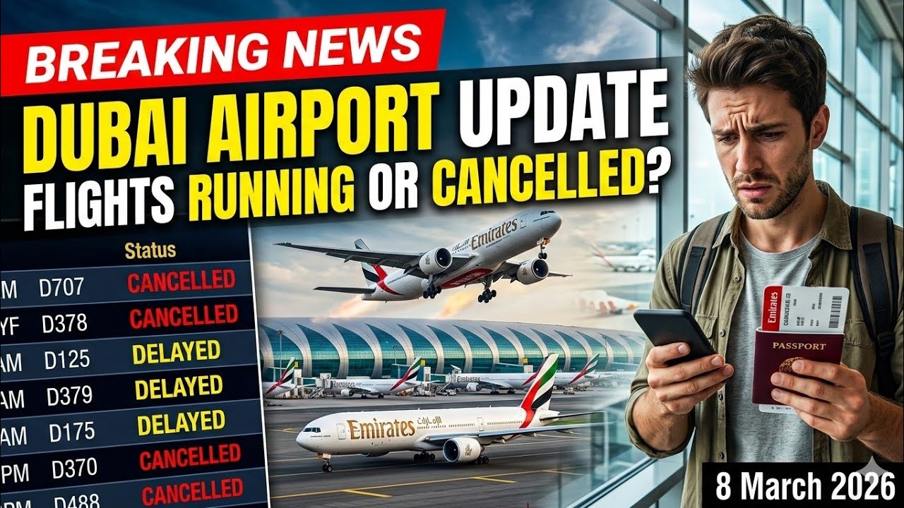 Dubai Airport News Today Flights Running or Cancel? Passenger & Ticket Booking Update | 8 March 2026