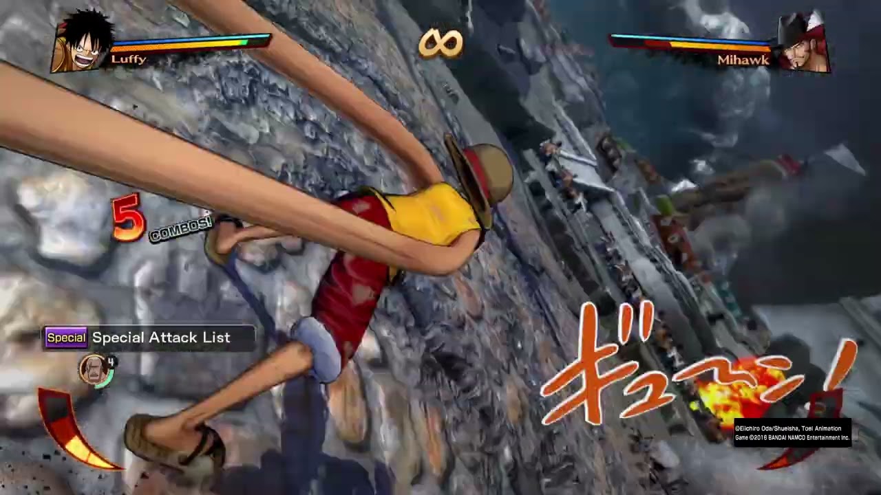 ONE PIECE BURNING BLOOD Luffy Vs Mihawk