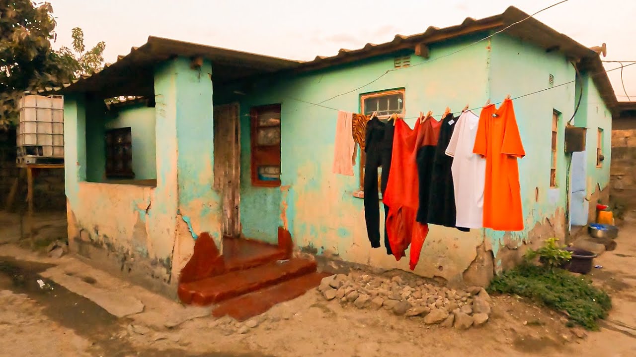 A typical old modern African house in Zambia built in 1970
