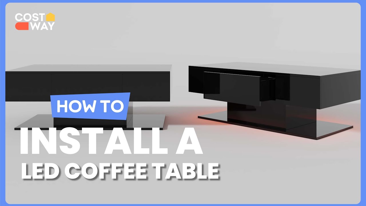 How to Install the Modern LED Coffee Table with 20 Color LED Lights | JV11180 #costway #howto