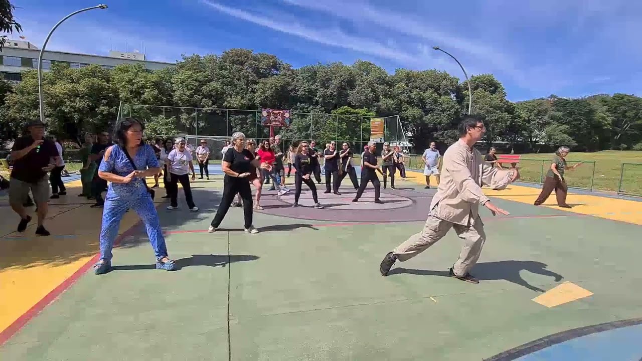 O TAI CHI 13 MOVIMENTOS NA PRAÇA DA HARMONIA  UNIVERSAL - MESTRE ARISTEIN WOO (09/03/2025
