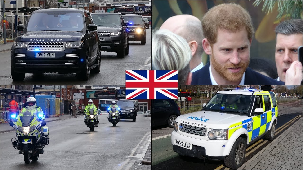 Prince Harry & Meghan arrive in Birmingham under police escort