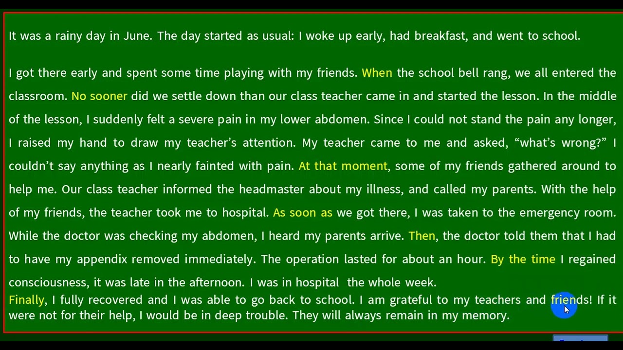 Grade 9 English unit 6 lesson 4: What an experience!