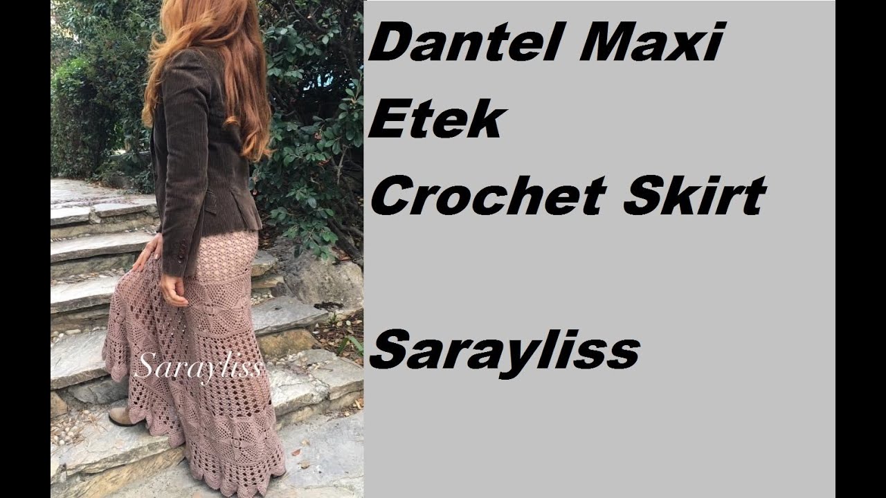 Dantel uzun Etek Bölüm 2 #crochetskirt #crocheting #crochetlace #crochetdesign