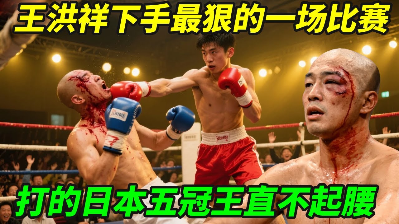 百姓英雄王洪祥下手最狠的一场比赛！打的日本五冠王直不起腰，真是太解气了！【小野格斗解说】