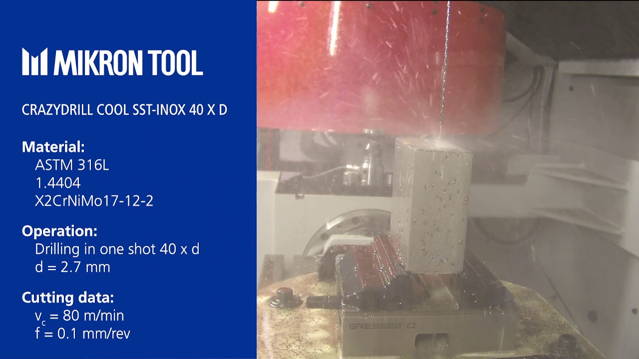 Mikron-VHM Bohren: VHM Bohren X MIKRON TOOL CrazyDrill Cool SST Inox 40xd