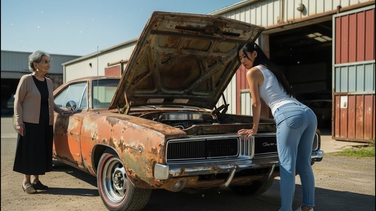 Young Female Mechanic Restores a 1969 Charger for an Old Woman