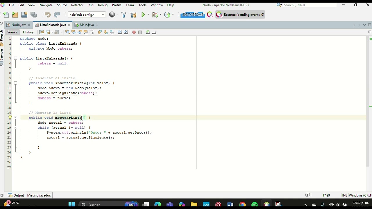 Lista Enlazada en Java con NetBeans/ Explicaci&oacute;n paso a paso (Clase Nodo, ListaEnlazada y Main)