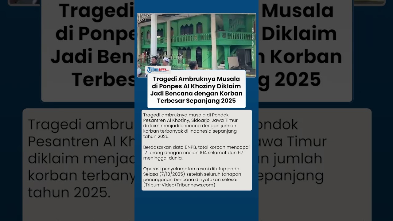 Tragedi Musala Ambruk di Ponpes Buduran Diklaim Jadi Bencana dengan Korban Terbesar Sepanjang 2025
