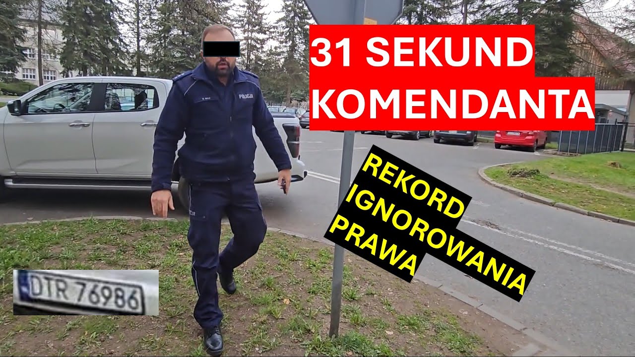 Oficer Policji, zastępca komendanta pobił rekord w niestosowaniu się do przepis&oacute;w? W 31 sekund!