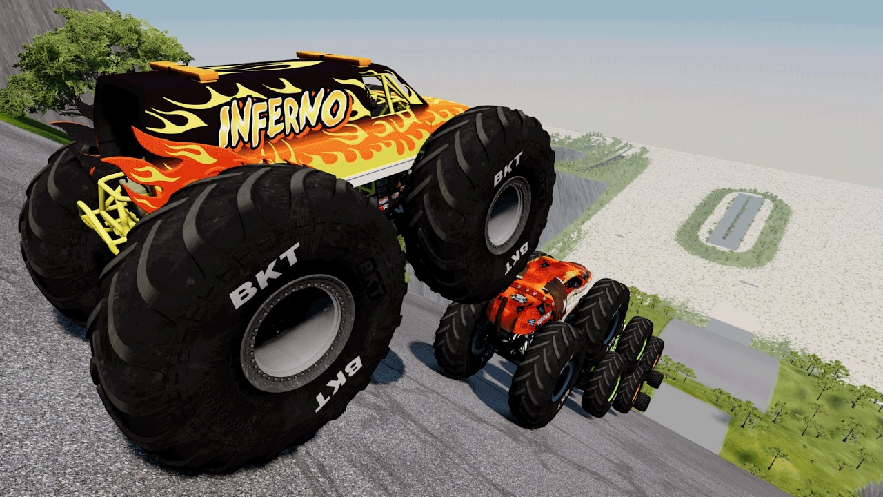 #012 BeamNG.Drive  |  Epic monster trucks  Hight Speed jumps super stunts & crashing
