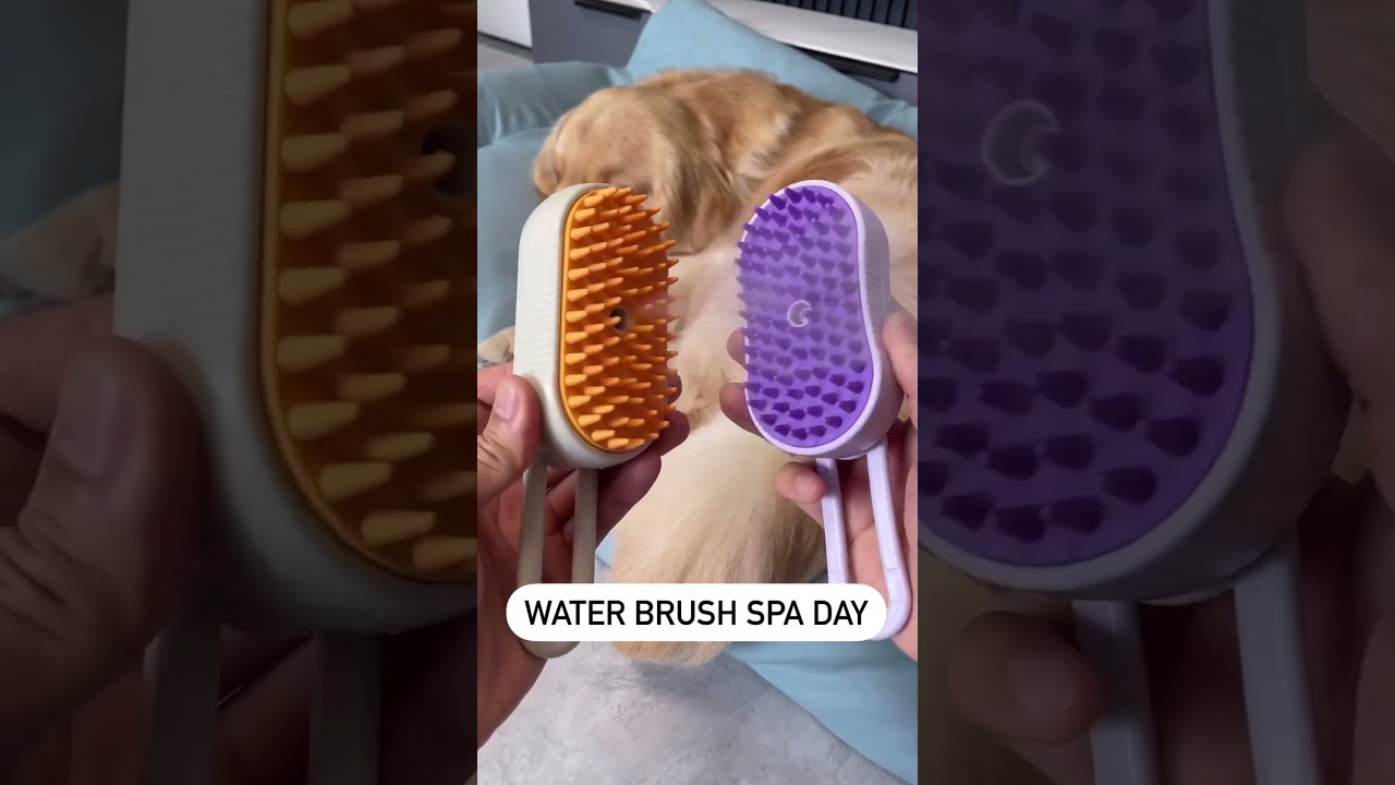 3-in-1 Steamy Pet Grooming Brush for Cats and Dogs - Hair Removal, Cleaning, and Massage. #cat #dog