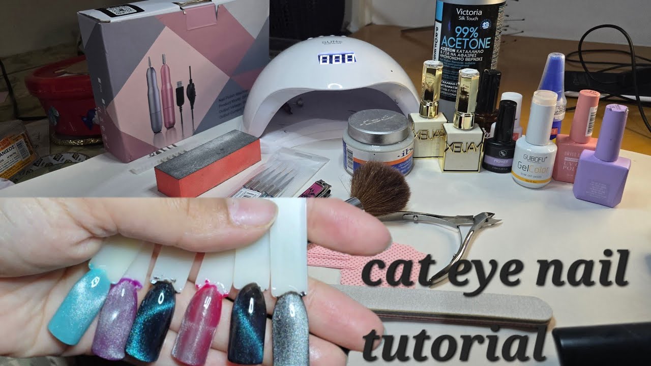 temporary nail extension step by step / how to do cat eye nails with magnet 🧲/nail extensions 