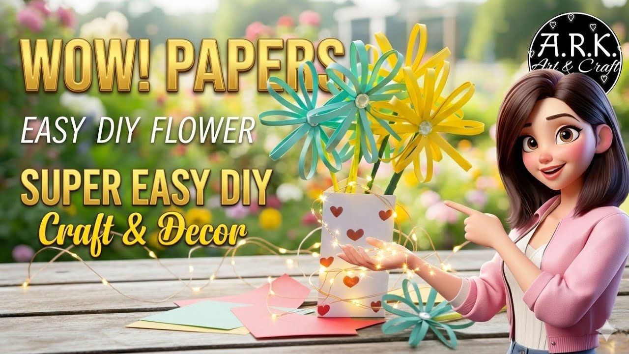 🤯You Won't Believe How EASY These Paper Flowers Are! ✨ Beginner Craft Tutorial