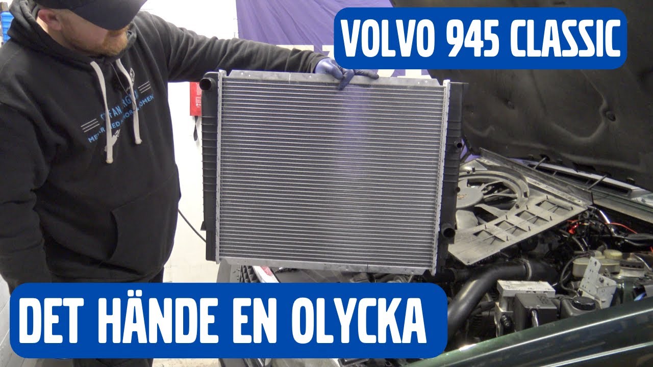 Kylarbyte på Volvo 945 Classic, kunde väl ha gått bättre.