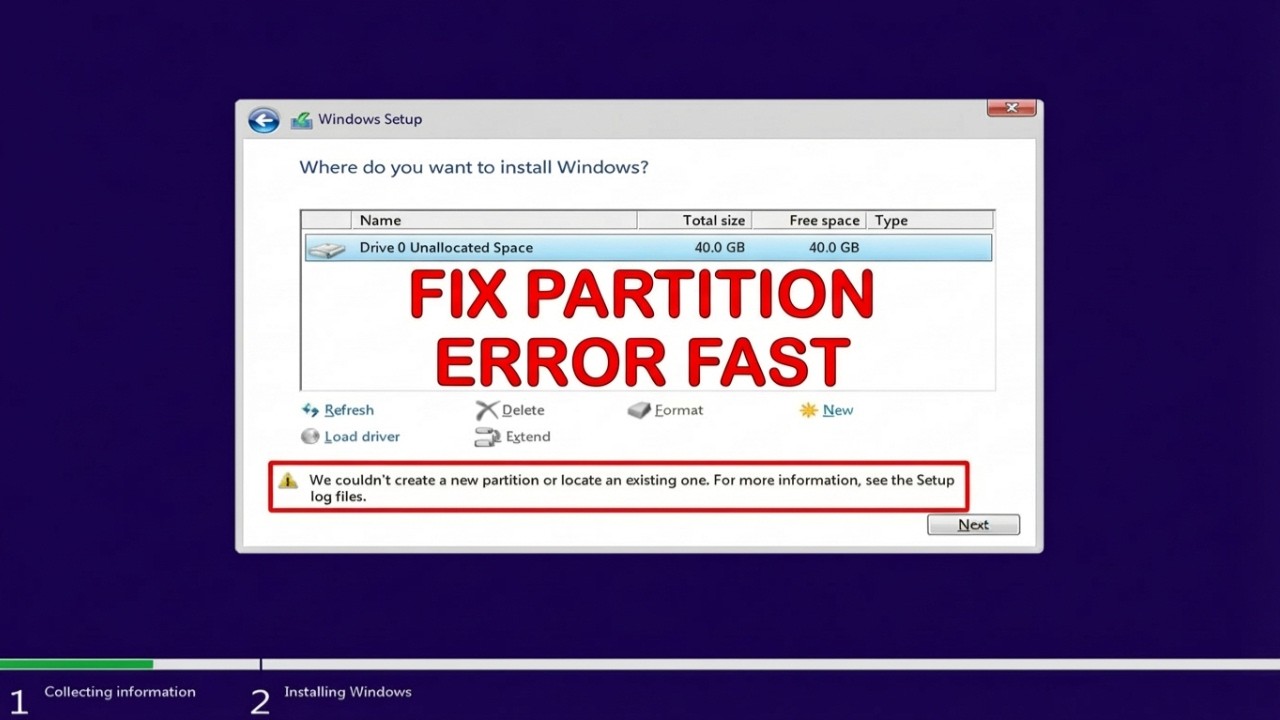 How To Fix We Couldn’t Create a New Partition Error in Windows 11/10/8/7
