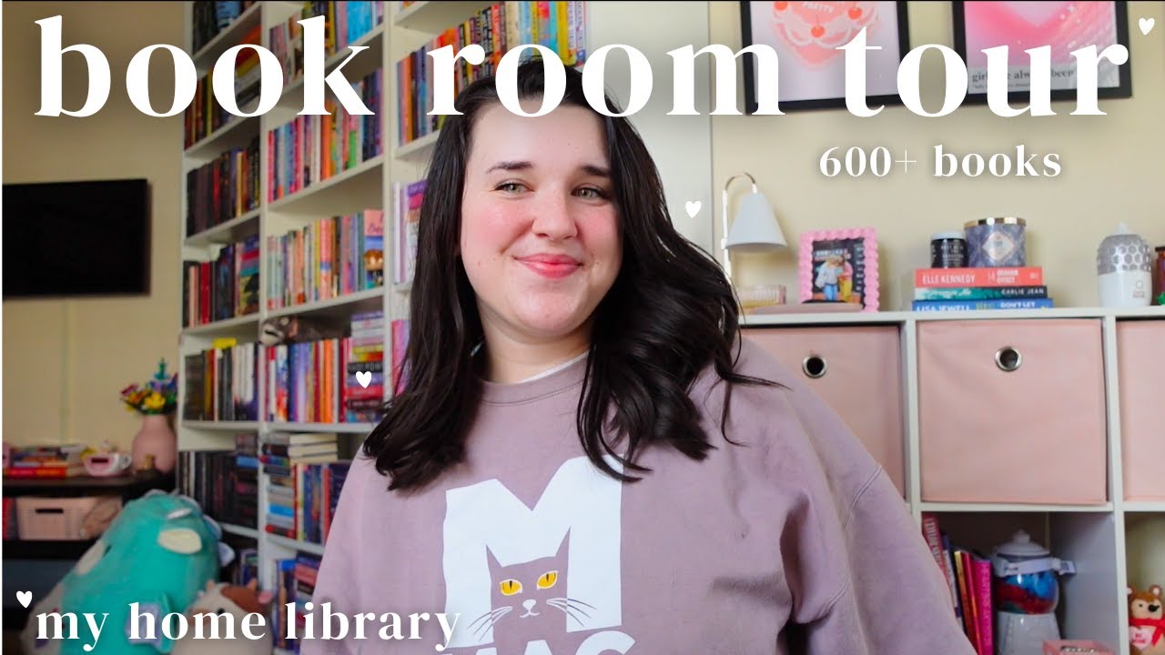 home library tour! (reading corner, girly decor, 600+ books)